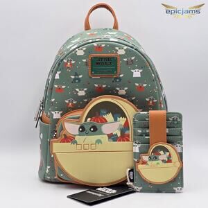 Loungefly Star Wars The Mandalorian Grogu Halloween Mini Backpack and Wallet Set